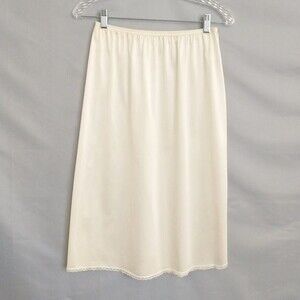 Vassarette Vintage Ivory Half Slip Under Skirt M 28" Side Split Nylon U.S.A.